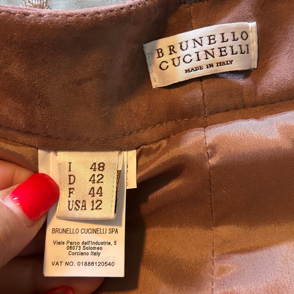 Brunello Cucinelli Suede Trousers Pleated Straight-Leg
Ankle size 12 - Picture 8 of 9